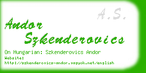 andor szkenderovics business card